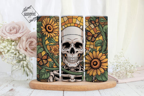 Skull Sunflower Butterfly 20oz Wrap Sublimation sassyprint 