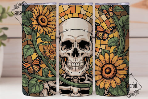 Skull Sunflower Butterfly 20oz Wrap Sublimation sassyprint 