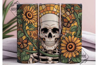 Skull Sunflower Butterfly 20oz Wrap Sublimation sassyprint 