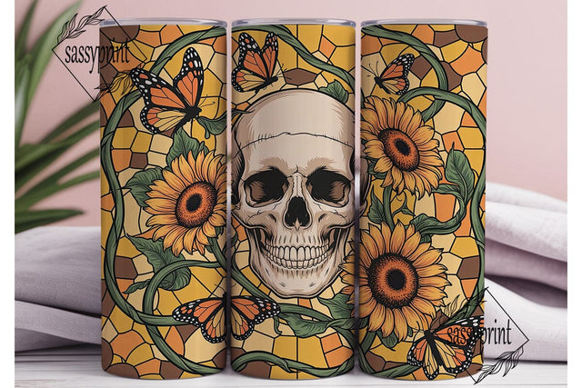 Skull Sunflower Butterfly 20oz Wrap Sublimation sassyprint 