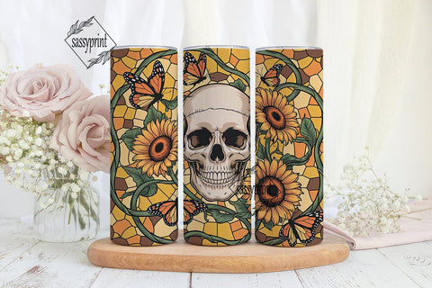 Skull Sunflower Butterfly 20oz Wrap Sublimation sassyprint 