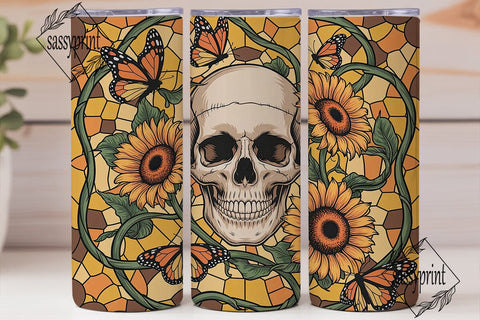 Skull Sunflower Butterfly 20oz Wrap Sublimation sassyprint 