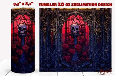 Skull tumbler sublimation / horror png/ Gothic tumbler wrap Sublimation Angelina Semenova 