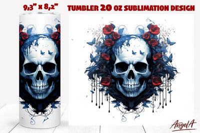 Skull tumbler sublimation wrap / music skull / Horror PNG Sublimation Angelina Semenova 