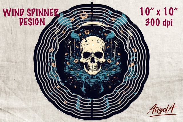 Skull wind spinner / gothic wind spinner sublimation, horror Sublimation Angelina Semenova 