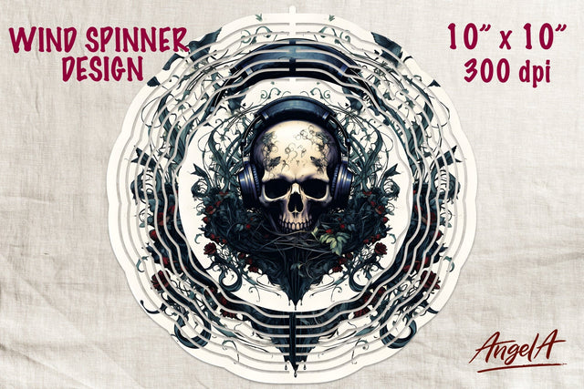 Skull wind spinner sublimation / gothic wind spinner, horror Sublimation Angelina Semenova 