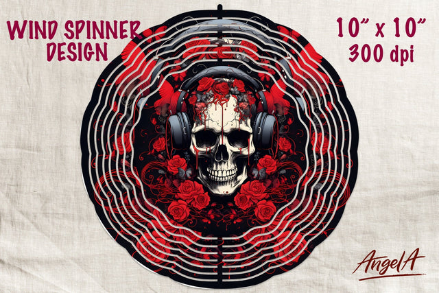 Skull wind spinner sublimation / gothic wind spinner, roses Sublimation Angelina Semenova 