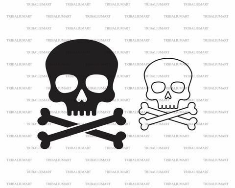 Skull with crossed bones (pirate symbol) SVG TribaliumArtSF 
