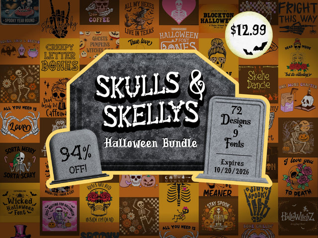 Skulls & Skellys Halloween Bundle [Reg $258] 94% off Bundle So Fontsy Design Shop 