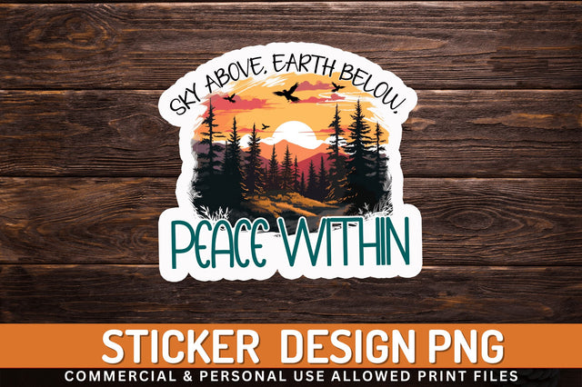 Sky above earth Sticker Design Sublimation Regulrcrative 