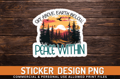 Sky above earth Sticker Design Sublimation Regulrcrative 