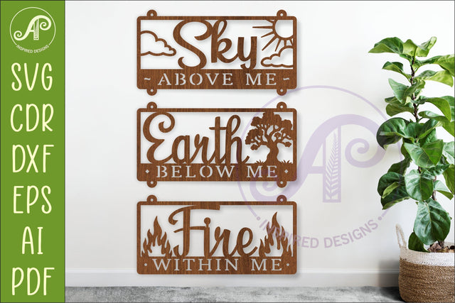 Sky Above Me Earth Below Me Fire Within Me Laser Cut SVG SVG APInspireddesigns 