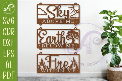 Sky Above Me Earth Below Me Fire Within Me Laser Cut SVG SVG APInspireddesigns 