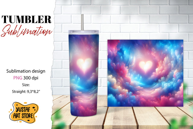 Sky tumbler sublimation. Watercolor design Sublimation Yustaf Art Store 