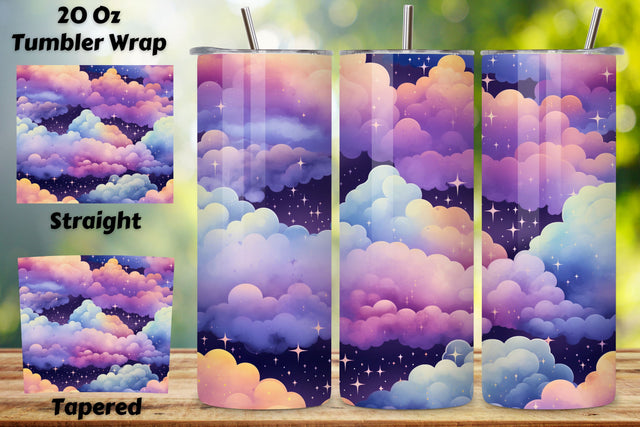 Sky Tumbler Wrap | 20 oz Skinny Design | Sky Tumbler Design, 20oz tumblers, galaxy design, novelty png design, printable vinyl, stars design, sublimation images,trending png designs,tumbler designs Sublimation FloridPrintables 