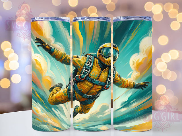 Skydiving Adrenaline Rush Tumbler, Extreme Sport Present, Free Fall Design, Adventure Sport Gift, Parachute Jump Cup, Adrenaline Sport Gift, Sky Diving Tumbler Sublimation SvggirlplusArt 