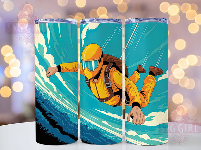 Skydiving Adrenaline Rush Tumbler, Extreme Sport Present, Free Fall Design, Adventure Sport Gift, Parachute Jump Cup, Adrenaline Sport Gift, Sky Diving Tumbler Sublimation SvggirlplusArt 