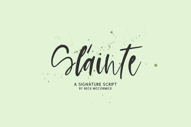 Slainte Script Font Beck McCormick 