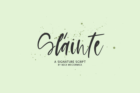 Slainte Script Font Beck McCormick 