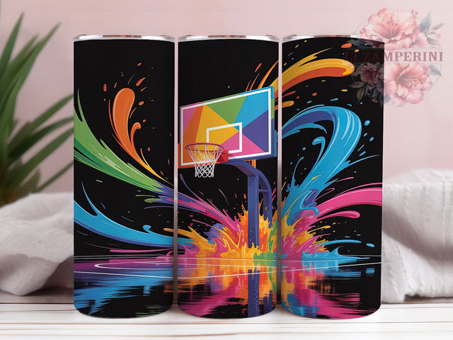 Slam Dunk Basketball Tumbler, Sports Wrap Design, 20oz Tumbler Sublimation, Slam Dunk Tumbler, Athletic Theme Sublimation, Court Style Wrap, Basketball Fan Tumbler Sublimation Li Zamperini 