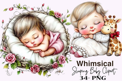 Sleeping Baby Clipart Bundle Sublimation SVGArt 