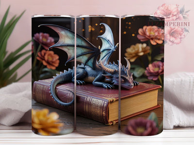 Sleeping Blue Dragon Storybook 20oz Tumbler, Blue Dragon, Storybook Design, Fantasy Theme, Sublimation Wrap, 20oz Tumbler, Whimsical Aesthetic, Magical Charm Sublimation Li Zamperini 