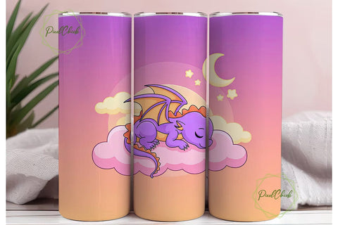 Sleeping Dragon 20oz Tumbler Wrap Sublimation PixelChick 
