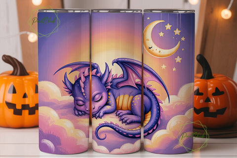 Sleeping Dragon 20oz Tumbler Wrap Sublimation PixelChick 