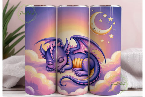 Sleeping Dragon 20oz Tumbler Wrap Sublimation PixelChick 