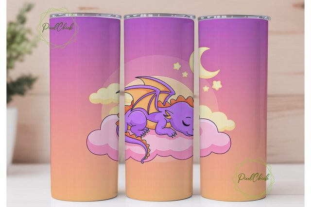 Sleeping Dragon 20oz Tumbler Wrap Sublimation PixelChick 