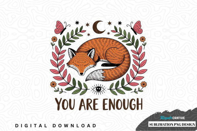 Sleeping fox sublimation png design Sublimation Regulrcrative 