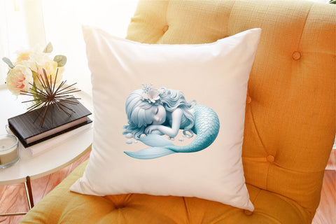 Sleeping Mermaid Clipart PNG Graphics Sublimation designartist 