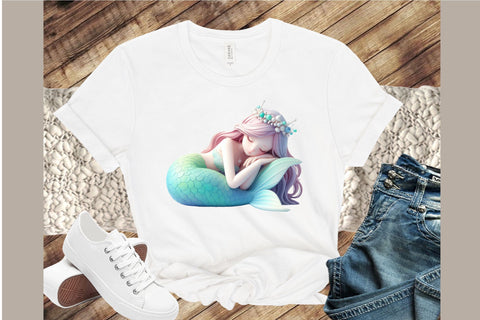 Sleeping Mermaid Clipart PNG Graphics Sublimation designartist 