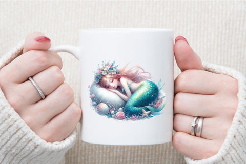 Sleeping Mermaid Clipart PNG Graphics Sublimation designartist 