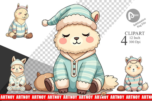 Sleepy Capybara Clipart Sublimation artnoy 