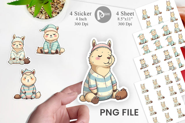Sleepy Capybara Sticker Sublimation artnoy 