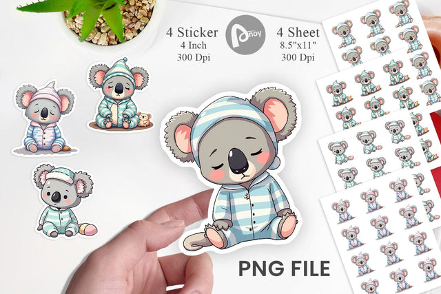 Sleepy Koala Sticker Sublimation artnoy 
