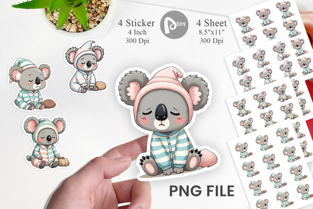 Sleepy Koala Sticker Sublimation artnoy 