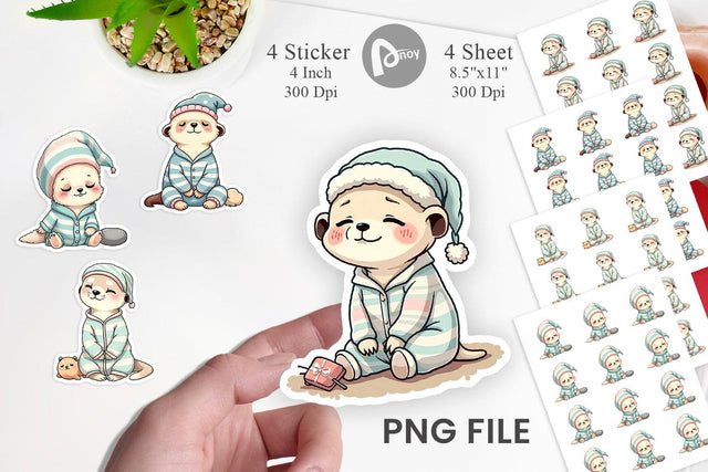 Sleepy Meerkat Sticker Sublimation artnoy 