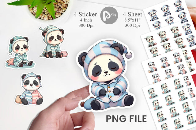 Sleepy Panda Sticker Sublimation artnoy 