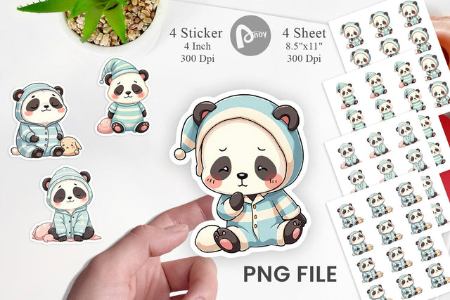 Sleepy Panda Sticker Sublimation artnoy 