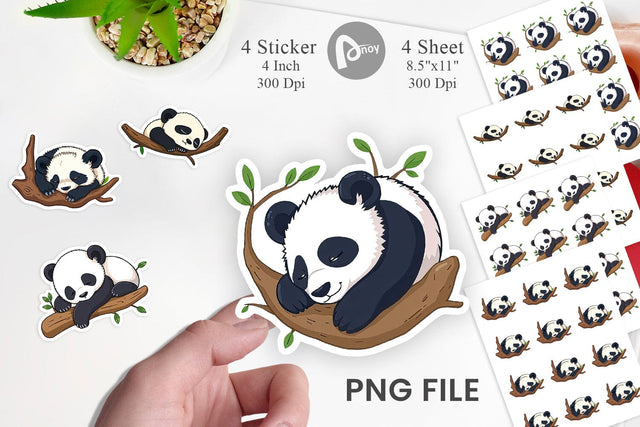 Sleepy Panda Sticker Sublimation artnoy 