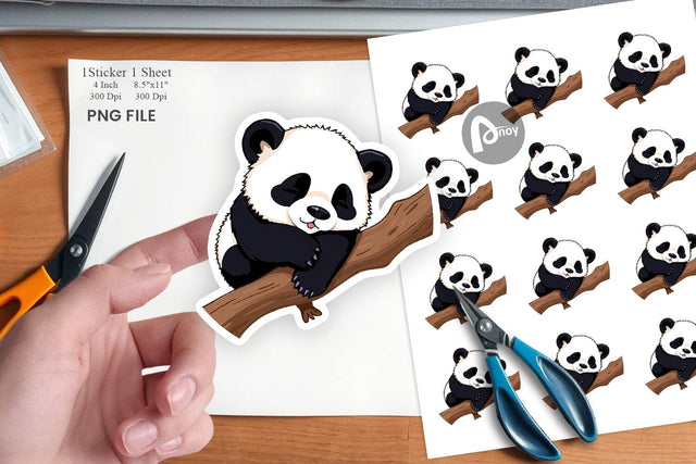 Sleepy Panda Sticker Sublimation artnoy 