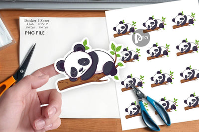 Sleepy Panda Sticker Sublimation artnoy 