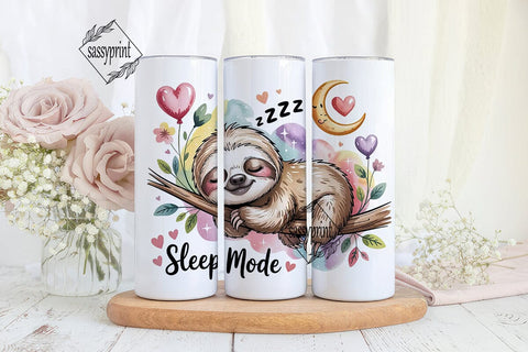 Sleepy Sloth 20oz Tumbler Wrap Sublimation sassyprint 