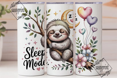Sleepy Sloth 20oz Tumbler Wrap Sublimation sassyprint 