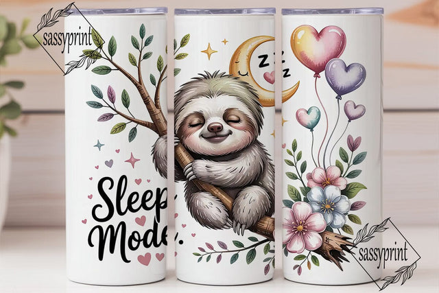 Sleepy Sloth 20oz Tumbler Wrap Sublimation sassyprint 