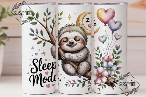 Sleepy Sloth 20oz Tumbler Wrap Sublimation sassyprint 