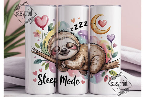 Sleepy Sloth 20oz Tumbler Wrap Sublimation sassyprint 