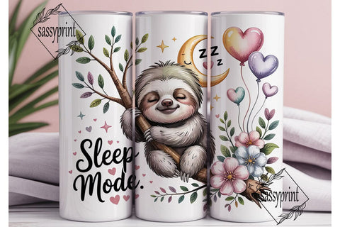 Sleepy Sloth 20oz Tumbler Wrap Sublimation sassyprint 